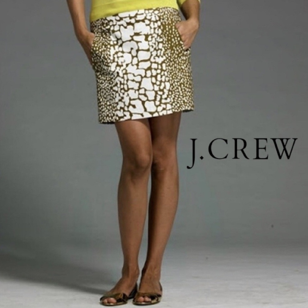 J.CREW Tan and White Animal Print Skirt!